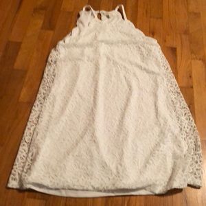 High Neck White Dress